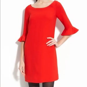 Kate Spade Luna trumpet sleeve red dress